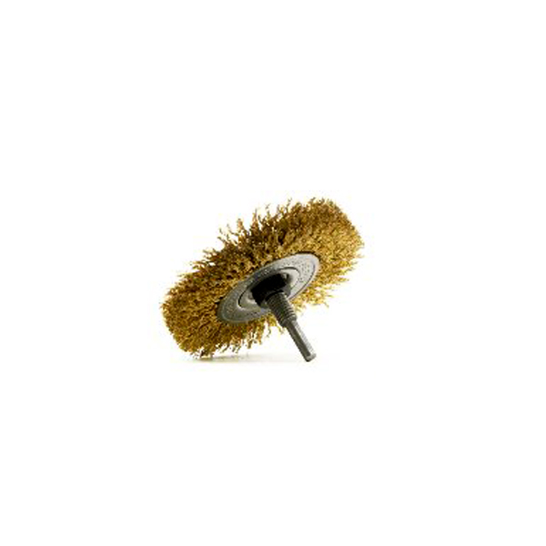 ESB-MINI-MAX® INOX wire wheel with 6 mm steel-shaft 60 mm x 10 mmINOX-wire bristle 0,2 mm 10019
