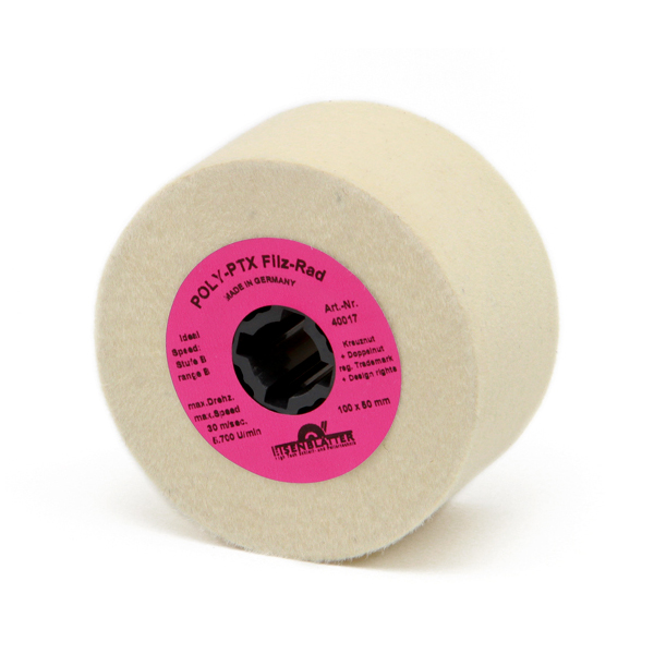 ESB-POLY-PTX® felt wheel (merino) Ø 100 mm x 50 mm 40017