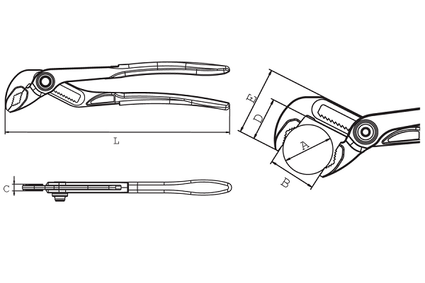 ADJUST. PLIER 10" ROLOCK-CARTON 52710P000